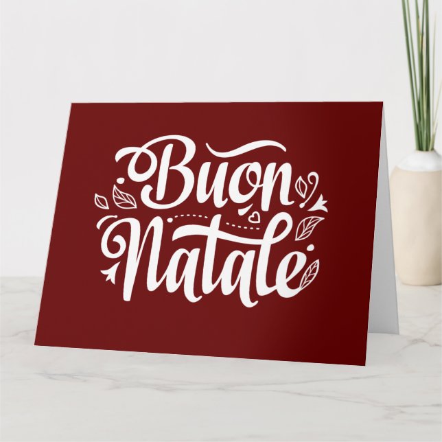 Buon Natale Simple Red Italian Christmas Greeting Card (Front)