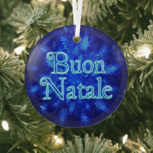 Buon Natale - Snowburst Glass Tree Decoration