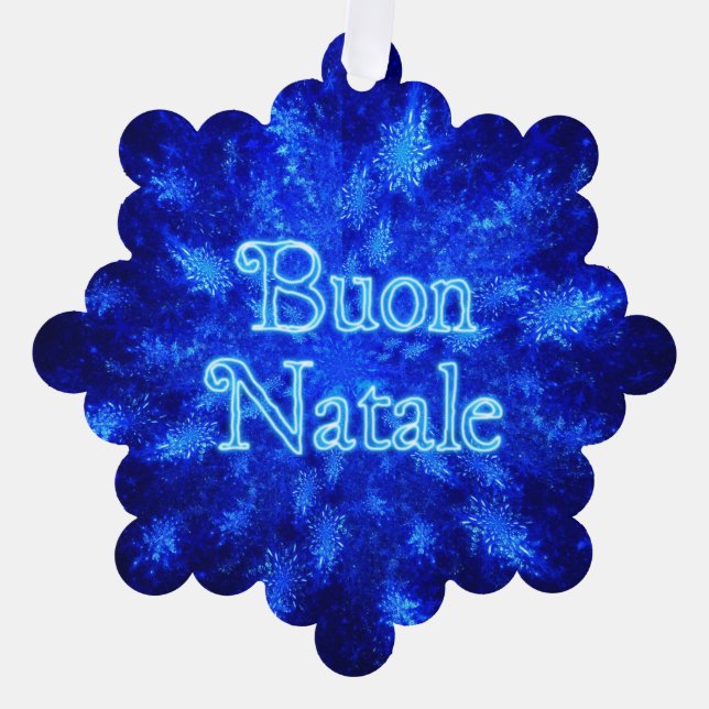Buon Natale - Snowburst  Tree Decoration Card (Front)