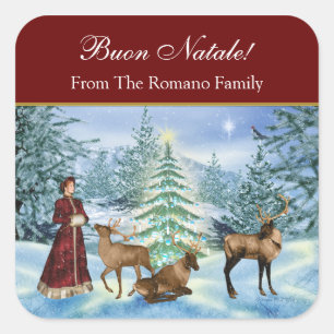Buon Natale Victorian Personalised Gift Stickers