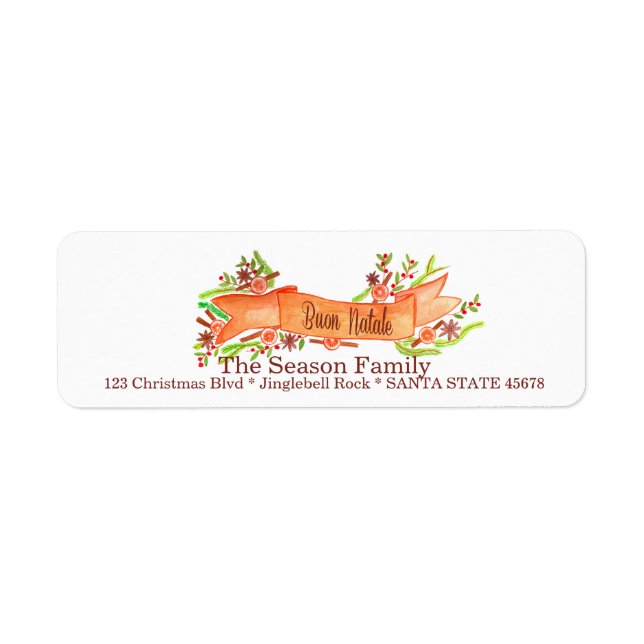 Buon Natale, watercolor Christmas banner (Front)