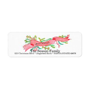 Buon Natale, watercolor Christmas banner
