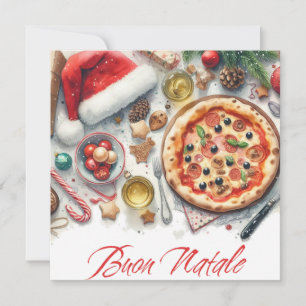 Buon Natale Watercolor Italian Christmas Party  Invitation