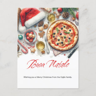 Buon Natale Watercolor Italian Christmas Party Postcard