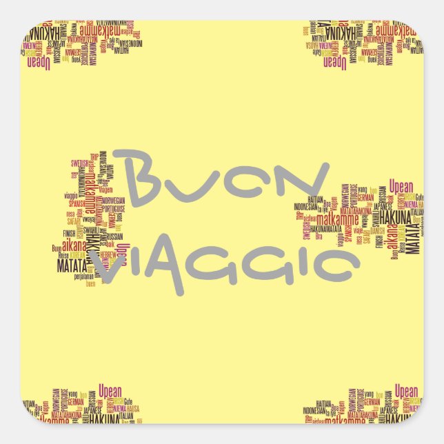 Buon Viaggio Fun Customise Product   Square Sticker (Front)