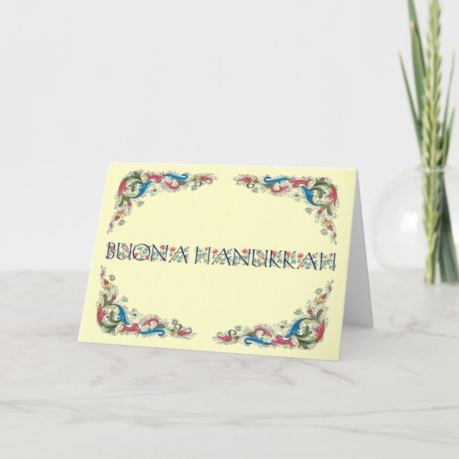 Buona hanukkah - Happy Hanukkah in Italian Holiday Card (Front)
