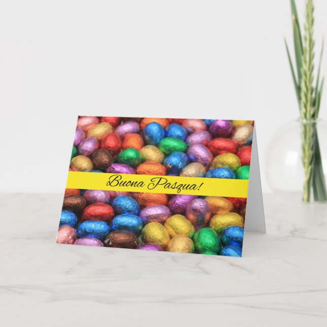 Buona Pasqua Chocolate easter eggs Holiday Card (Front)
