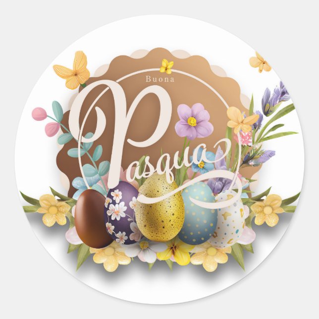 Buona Pasqua Classic Round Sticker (Front)