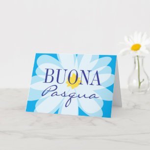 Buona Pasqua Happy Easter pretty flower greeting Card