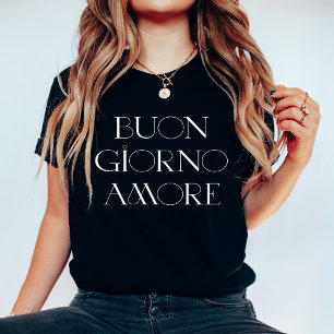 Buongiorno Amore Black Italian Modern Script Tri-Blend Shirt