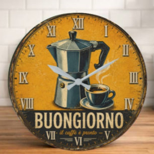 Buongiorno Coffee Large Clock