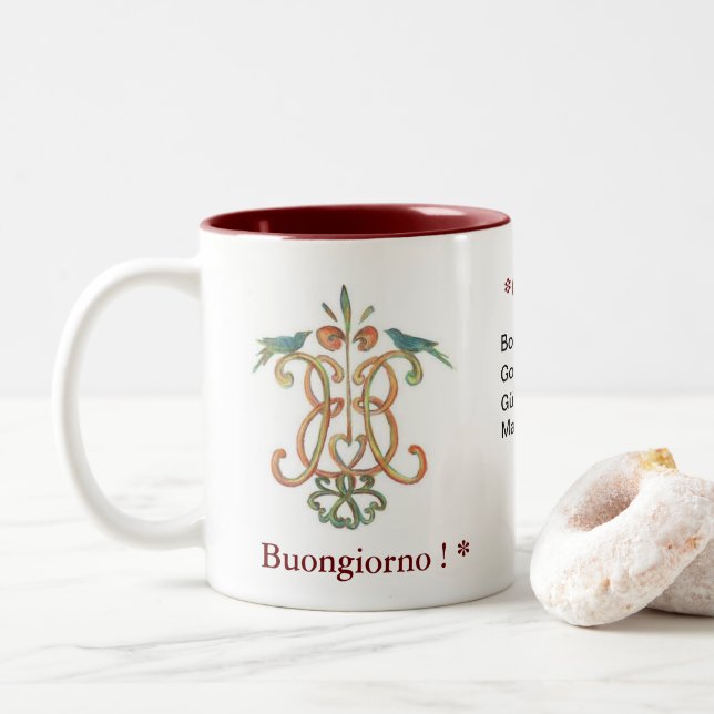 Buongiorno -Good Morning two-toned Mug (With Donut)