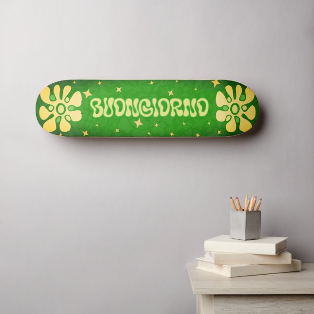 Buongiorno! Vibrant Italian Inspired Floral Skateboard (Wall Art (Horz))