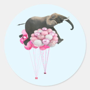 Buoyant Elephant Blue Sticker