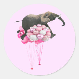 Buoyant Elephant Pink Sticker