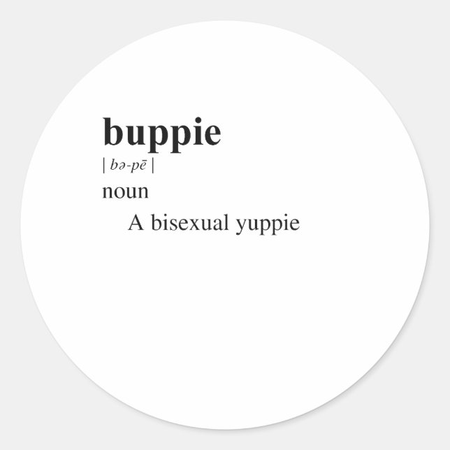 BUPPIE CLASSIC ROUND STICKER (Front)