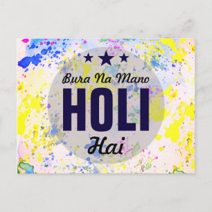 Bura Na Mano Holi Hai Modern Colourful Happy Hol Postcard