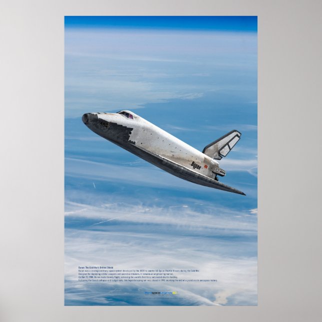 Buran Soviet Shuttle Atmospheric Reentry  Poster (Front)