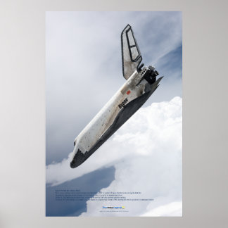 Buran Spaceplane Descending Through Clouds Poster