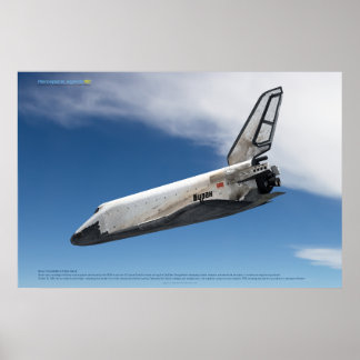 Buran Spaceplane Descending Through Clouds Poster