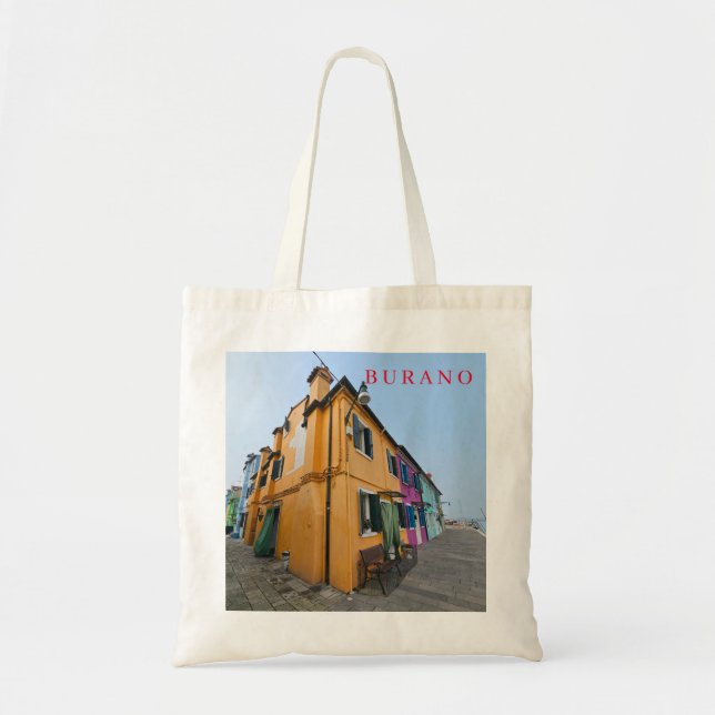 Burano houses close up view tote bag (Front)