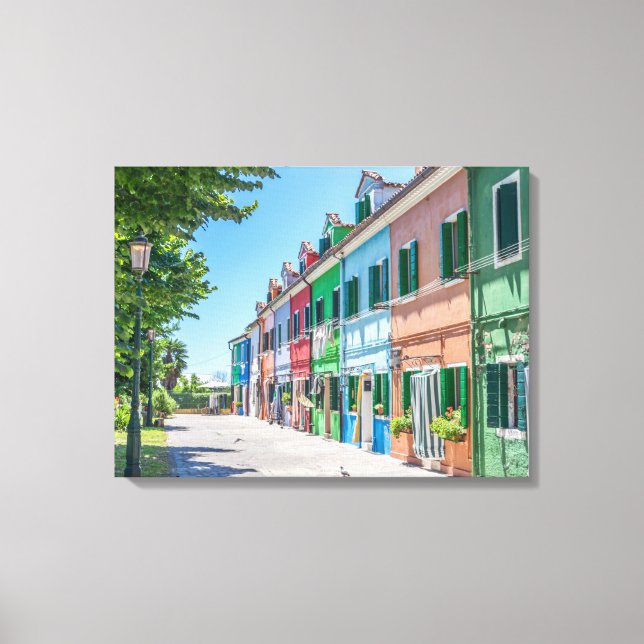 Burano houses view canvas print (Front)