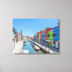 Burano island canal view canvas print