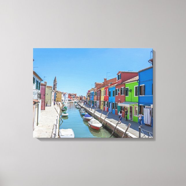 Burano island canal view canvas print (Front)