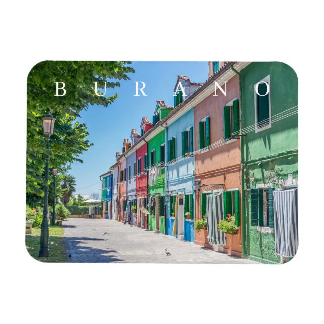 Burano Island houses view fridge magnet (Horizontal)