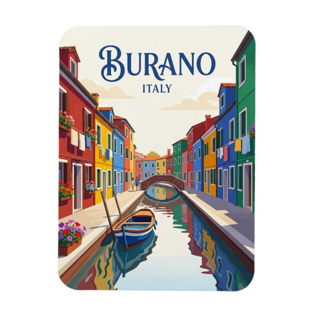 Burano Island Italy Magnet (Vertical)