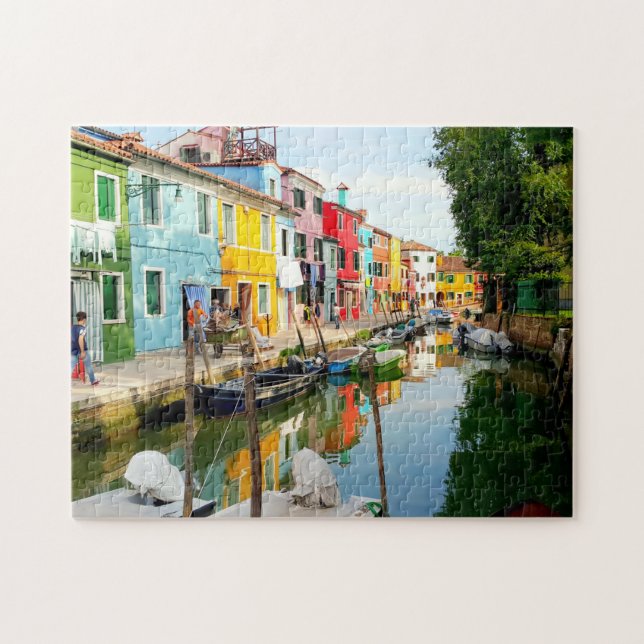 Burano island near Venice, Rainbow Houses in Italy Jigsaw Puzzle (Horizontal)
