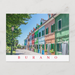 Burano Island street view postcard