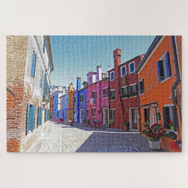 Burano, Italy - Colourful Homes Jigsaw Puzzle (Horizontal)
