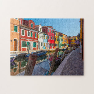 Burano Street Scene Venice Italy Jigsaw Puzzle