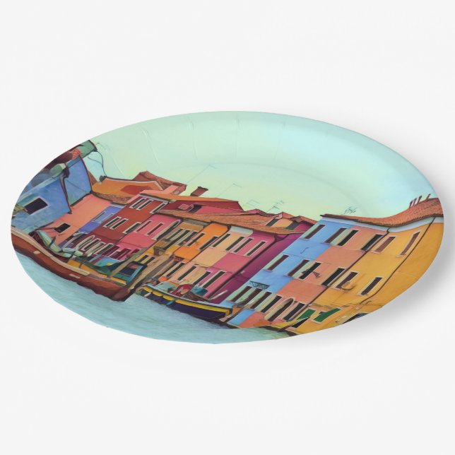 BURANO - Venetian Lagoon Venice - Burano Paper Plate (Angled)