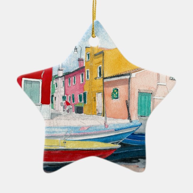 Burano Vienna Italy Ceramic Tree Decoration (Front)