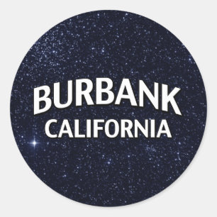 Burbank California Classic Round Sticker