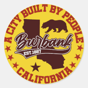 Burbank,California Classic Round Sticker