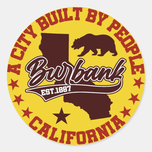 Burbank,California Classic Round Sticker (Front)