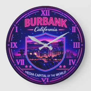 Burbank California Entertainment District Large Clock