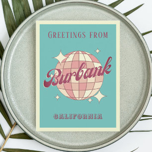 Burbank California vacation retro Postcard