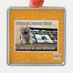 Burbon St. Balcony Kitteh Metal Tree Decoration