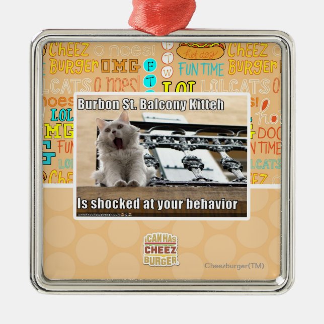 Burbon St. Balcony Kitteh Metal Tree Decoration (Front)