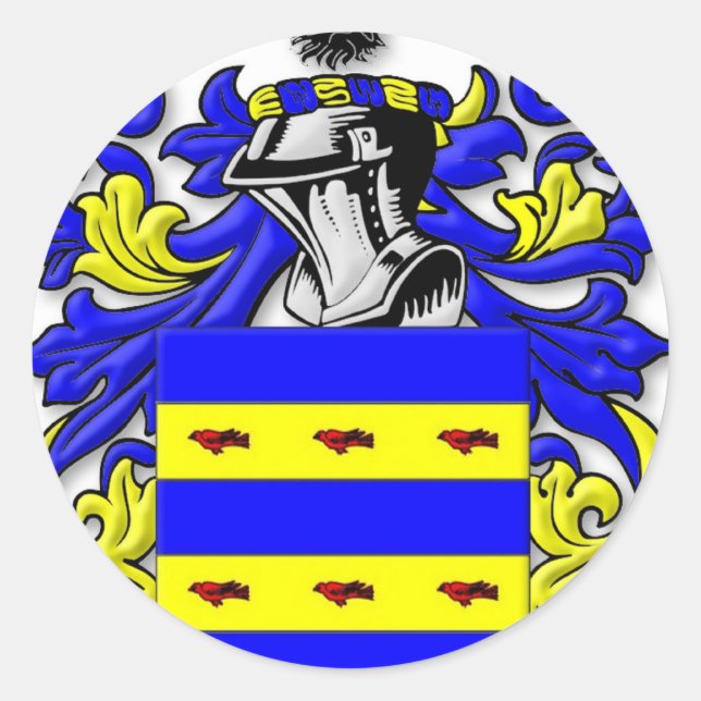 Burdette Coat of Arms Classic Round Sticker (Front)