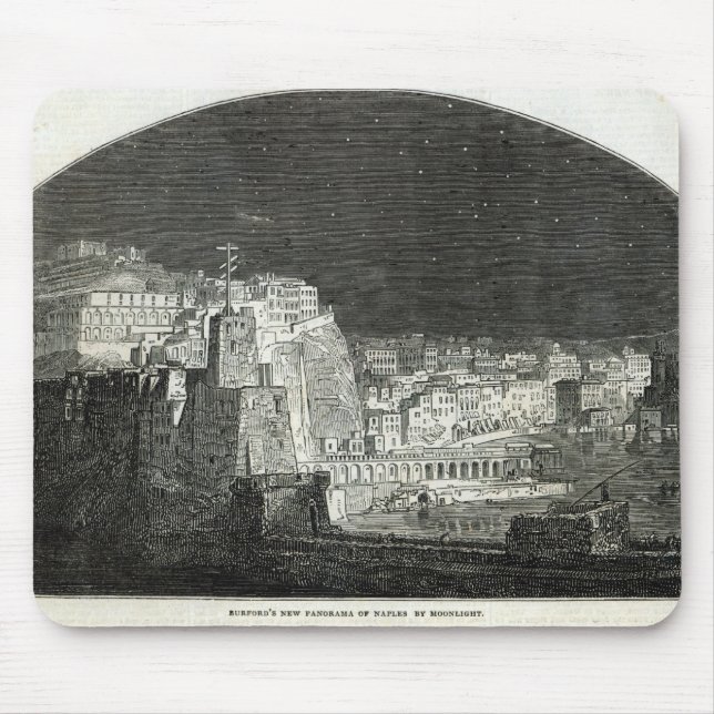 Burford's New Panorama of Naples by Moonlight Mouse Mat (Front)