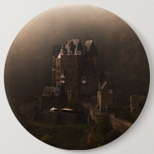 Burg Eltz castle in the morning fog 6 Cm Round Badge