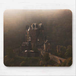 Burg Eltz castle in the morning fog Mouse Mat