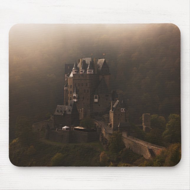 Burg Eltz castle in the morning fog Mouse Mat (Front)