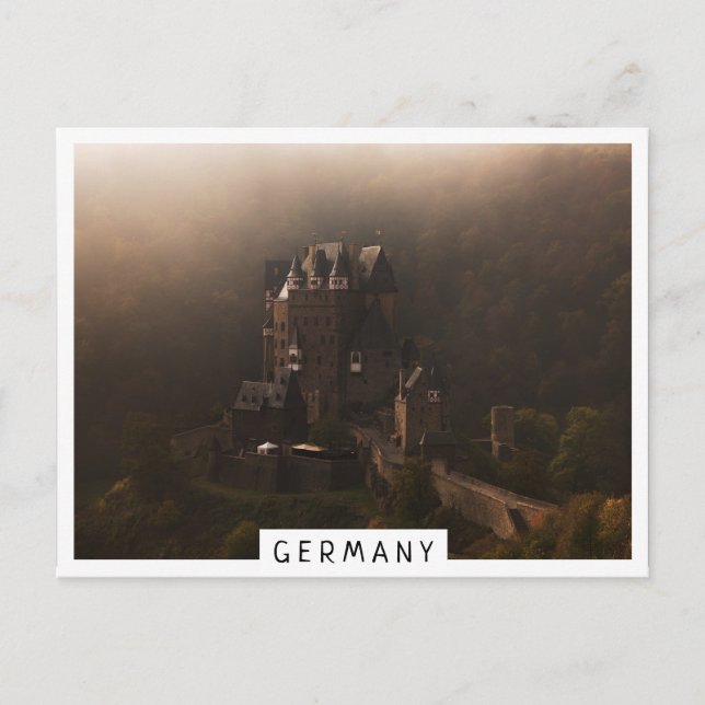 Burg Eltz castle in the morning fog Postcard (Front)