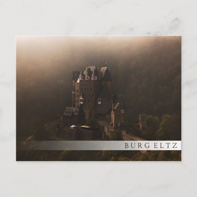 Burg Eltz castle in the morning fog Postcard (Front)